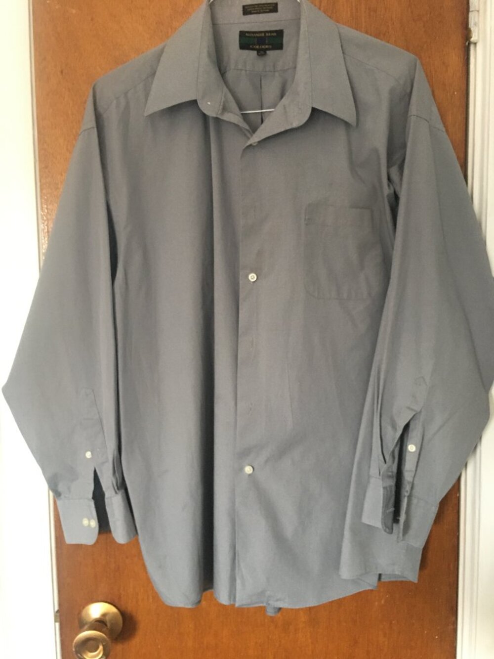 Alexander Julian Colours Mens Size XXL Long Sleeve Oxford ,Gray 100% Cotton